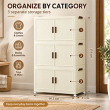 3-tier cream foldable storage cabinet - image 10