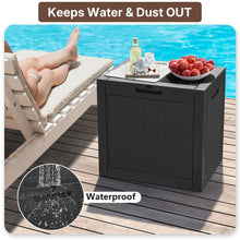 31-Gallon Outdoor Storage Deck Box – Waterproof & UV-Resistant Resin Patio Storage Bin with Lockable Lid, Side Handles, 220 lb Capacity, Rattan Style for Yard, Balcony & Pool