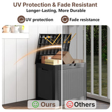 31-Gallon Outdoor Storage Deck Box – Waterproof & UV-Resistant Resin Patio Storage Bin with Lockable Lid, Side Handles, 220 lb Capacity, Rattan Style for Yard, Balcony & Pool