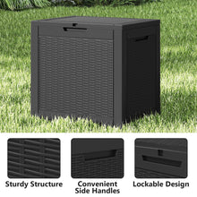 31-Gallon Outdoor Storage Deck Box – Waterproof & UV-Resistant Resin Patio Storage Bin with Lockable Lid, Side Handles, 220 lb Capacity, Rattan Style for Yard, Balcony & Pool