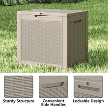 31-Gallon Outdoor Storage Deck Box – Waterproof & UV-Resistant Resin Patio Storage Bin with Lockable Lid, Side Handles, 220 lb Capacity, Rattan Style for Yard, Balcony & Pool
