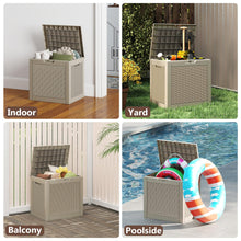 31-Gallon Outdoor Storage Deck Box – Waterproof & UV-Resistant Resin Patio Storage Bin with Lockable Lid, Side Handles, 220 lb Capacity, Rattan Style for Yard, Balcony & Pool
