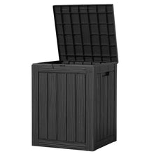 28-Gallon Outdoor Storage Deck Box – Lockable Waterproof Resin Patio Storage with Wood-Grain Look, Weather-Resistant, 150 lb Capacity for Garden, Pool & Balcony