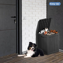 28-Gallon Outdoor Storage Deck Box – Lockable Waterproof Resin Patio Storage with Wood-Grain Look, Weather-Resistant, 150 lb Capacity for Garden, Pool & Balcony