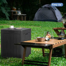 28-Gallon Outdoor Storage Deck Box – Lockable Waterproof Resin Patio Storage with Wood-Grain Look, Weather-Resistant, 150 lb Capacity for Garden, Pool & Balcony