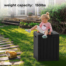 28-Gallon Outdoor Storage Deck Box – Lockable Waterproof Resin Patio Storage with Wood-Grain Look, Weather-Resistant, 150 lb Capacity for Garden, Pool & Balcony