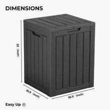 28-Gallon Outdoor Storage Deck Box – Lockable Waterproof Resin Patio Storage with Wood-Grain Look, Weather-Resistant, 150 lb Capacity for Garden, Pool & Balcony