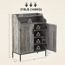4-Tier Shoe Storage Cabinet with Adjustable Shelves, Entryway & Hallway Organizer Rack, Modern Farmhouse White Shoe Rack for Home