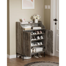 4-Tier Shoe Storage Cabinet with Adjustable Shelves, Entryway & Hallway Organizer Rack, Modern Farmhouse White Shoe Rack for Home