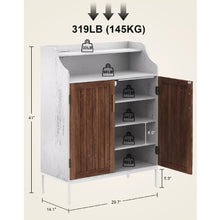 4-Tier Shoe Storage Cabinet with Adjustable Shelves, Entryway & Hallway Organizer Rack, Modern Farmhouse White Shoe Rack for Home