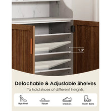 4-Tier Shoe Storage Cabinet with Adjustable Shelves, Entryway & Hallway Organizer Rack, Modern Farmhouse White Shoe Rack for Home