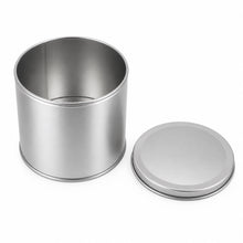 Empty Candle Tin with Lid, Silver Metal Container for DIY Crafts - image 1