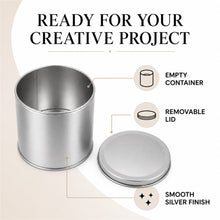 Empty Candle Tin with Lid, Silver Metal Container for DIY Crafts - image 2