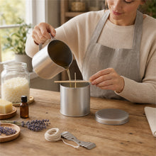 Empty Candle Tin with Lid, Silver Metal Container for DIY Crafts - image 3