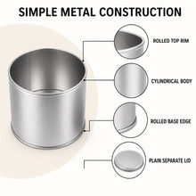 Empty Candle Tin with Lid, Silver Metal Container for DIY Crafts - image 5