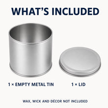Empty Candle Tin with Lid, Silver Metal Container for DIY Crafts - image 6