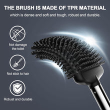 Silicone Toilet Brush with Ventilated Holder and Wall Mount, Black - image 5