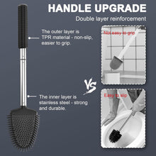 Silicone Toilet Brush with Ventilated Holder and Wall Mount, Black - image 4