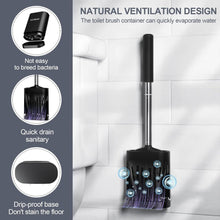 Silicone Toilet Brush with Ventilated Holder and Wall Mount, Black - image 3