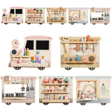 5-in-1 Wall Activity Board Train Set – Wooden Busy Board with Kitchen, Doctor, Tool & Ice Cream Toys, Wall-Mounted Learning Toy for Toddlers & Preschoolers