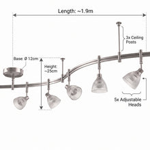 Track Lighting, 5 Adjustable Heads, Curved Rail for Living Rooms - image 7