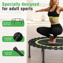 48” Rebounder Fitness Trampoline for Adults with Quiet Bungee Cord System, Heavy-Duty Steel Frame, 330 lb Capacity, Anti-Slip Feet Indoor Cardio Mini Trampoline