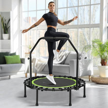 48" Rebounder Trampoline for Adults – Adjustable Handle, Quiet Bungee, Foldable Steel Frame