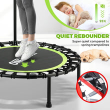 48" Rebounder Trampoline for Adults – Adjustable Handle, Quiet Bungee, Foldable Steel Frame