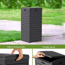 31-Gallon Outdoor Trash Can with Lid – Weather-Resistant Resin Garbage Bin, Slim Space-Saving Design, Pull-Out Leak Tray, Fast Assembly for Patio, Garden & Deck