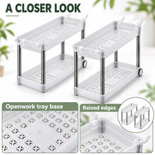 2-Pack Under-Sink Organizers with 2 Tiers, Wheels and Hooks, White - image 5
