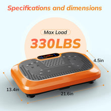 Vibration Plate Exercise Machine Whole Body Workout Platform w/ Remote, Resistance Bands 1–20 Speed Levels, LED Display Compact Home Fitness Equipment for Toning & Balance 330 lbs Capacity