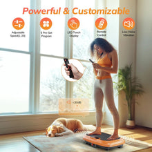 Vibration Plate Exercise Machine Whole Body Workout Platform w/ Remote, Resistance Bands 1–20 Speed Levels, LED Display Compact Home Fitness Equipment for Toning & Balance 330 lbs Capacity