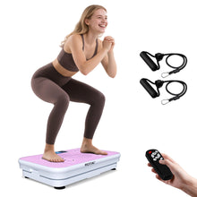 Whole-Body Vibration Plate with 99 Speeds, Remote and Resistance Bands - Pink