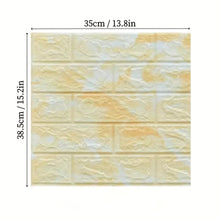 20 PCS 3D Brick Wall Tile Stickers, Self-adhesive Foam Brick Wallpaper Sticker, Easy to Stick and Peel for Home, Kitchen, Living Room, Bathroom -