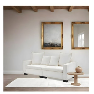 82" inch Modern Sofa, 2 Seater Modular Sofa with Extra Wide Armrests & 4 Throw Pillows for Home, Living Room