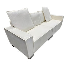 82" inch Modern Sofa, 2 Seater Modular Sofa with Extra Wide Armrests & 4 Throw Pillows for Home, Living Room