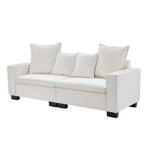 82" inch Modern Sofa, 2 Seater Modular Sofa with Extra Wide Armrests & 4 Throw Pillows for Home, Living Room