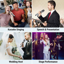 XZL 2PCS UHF Wireless Microphone, Rechargeable Cordless Microphones with 1/4” Receiver, Adjustable Frequency & Volume, Plug and Play for Karaoke,