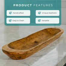 Natural Wood Dough Bowls, 2-Pack, 51 cm Rustic Decorative Centerpieces - image 3