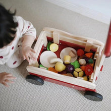 2-in-1 Wooden Toy Wagon with Removable Storage Tub, Red - image 6