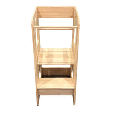 INTEXCA Adjustable Kitchen Step Stool for Kids and Toddlers, Wooden Stepping Stool with Adjustable Platform for Kitchen, Bathroom, Bedroom (Natural