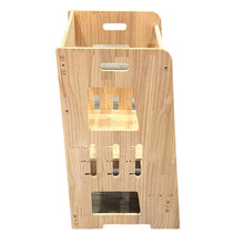 INTEXCA Adjustable Kitchen Step Stool for Kids and Toddlers, Wooden Stepping Stool with Adjustable Platform for Kitchen, Bathroom, Bedroom (Natural