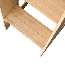 INTEXCA Adjustable Kitchen Step Stool for Kids and Toddlers, Wooden Stepping Stool with Adjustable Platform for Kitchen, Bathroom, Bedroom (Natural