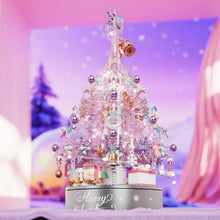 Christmas Tree Building Set with Music Box, 730 Pieces, Pink - image 3