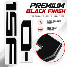 Black F150 Tailgate Letter Inserts – Rear Tailgate Emblem Decal Set