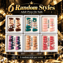 Adult Press-On Nails, 12-Piece Set, 1 Random Stylish Design