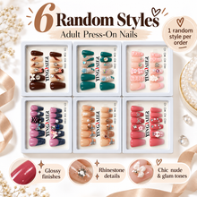 Adult Press-On Nails, 12-Piece Set, 1 Random Stylish Design