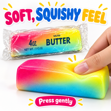 Rainbow Butter Squishy Toy with Soft Squeeze and Colorful Gradient Design
