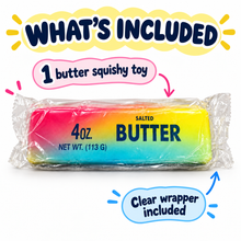 Rainbow Butter Squishy Toy with Soft Squeeze and Colorful Gradient Design