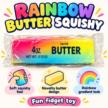 Rainbow Butter Squishy Toy with Soft Squeeze and Colorful Gradient Design